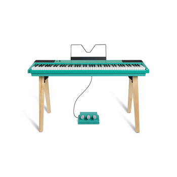 Alesis RecitalHome 88Key Contemporary Digital Piano w/ Wood Stand Turquoise