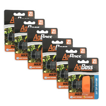 6PK AgBoss UV Resistant Maxi-Flow Tap Adaptor 3/4 Inch 28-25mm Orange