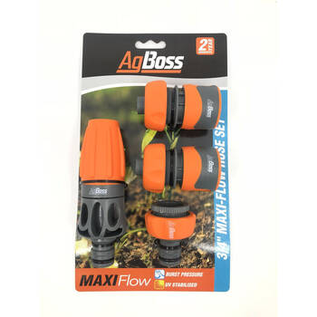 4pc AgBoss Durable UV Resistant Maxi-Flow Hose Set 18mm Orange