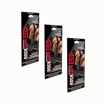 6PK Rocktape Go Fast Pack Adhesive Training Tape Support - Black