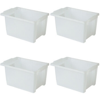 4PK Homeleisure SM Stacking Tub 12L Clear Kitchen Cooking 