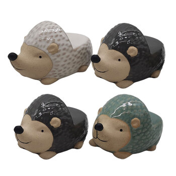 4x Ceramic 9.5cm Pot Planter w/ Echidna Feet Garden Decor - Assorted