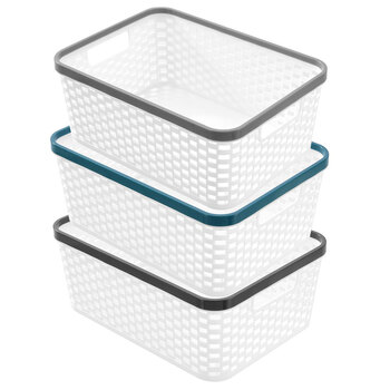 3PK Boxsweden Brik Basket L 30x21.5x12cm Assorted