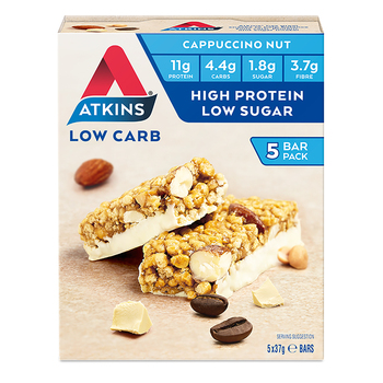 5pc Atkins Low Carb 37g Day Break Bar - Cappuccino Nut
