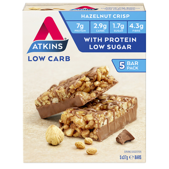 5pc Atkins Low Carb 37g Day Break Bar - Hazelnut Crisp