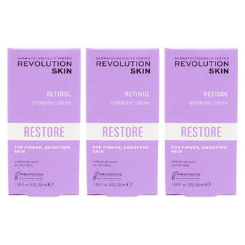3PK Revolution 50ml Anti-Aging Retinol Overnight Cream Restore Face Skin Care