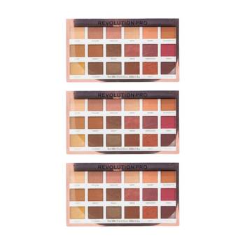 3PK Revolution 0.8g Pro Iconic Regeneration Eye Shadow Palette Stripped