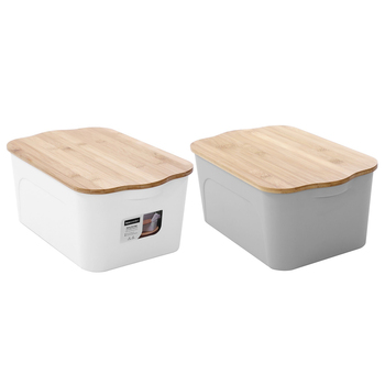 2PK Boxsweden 32.5cm/6.8L Reno Storage Box w/ Bamboo Lid - Assorted