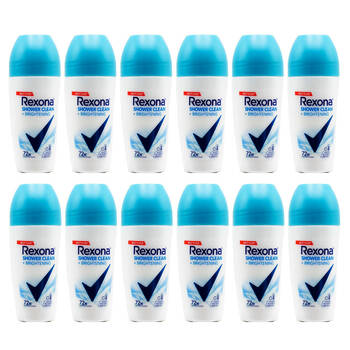 12PK Rexona Women Shower Clean+Brightening Roll On Deodorant 72H Protection 45ml