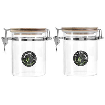 2PK Lemon & Lime Camden 800ml/12.5cm Glass Clip Jar w/ Bamboo Lid