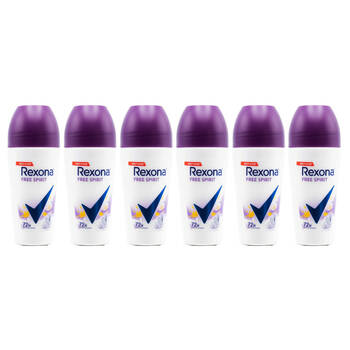 6PK Rexona Women Roll On Antiperspirant Deodorant Free Spirit 72H 45ml