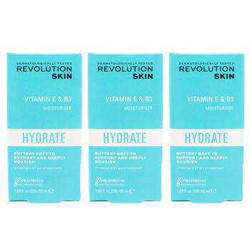 3PK Revolution Skin Vitamin E & B3 Hydrate Moisturiser 50ml Facial Cream