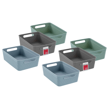 6PK Boxsweden 24x17.5x7.5cm Trinity Storage Basket Assorted