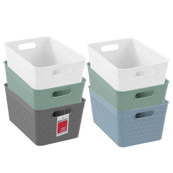 6PK Boxsweden Trinity 21.5x14.5cm Basket Assorted 