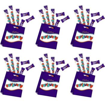 6x 6pc Cadbury Curlywurly Kids Sweets Showbag w/Dairy Milk Chocolates