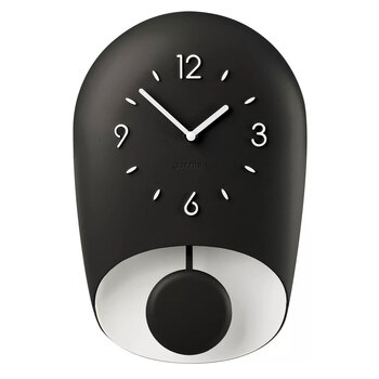 Guzzini 33x22cm Wall Clock w/ Pendulum Bell - Black