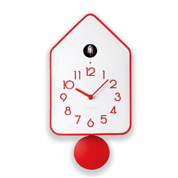 Guzzini Home Qq-Up 37cm Wall Clock w/ Pendulum - Red