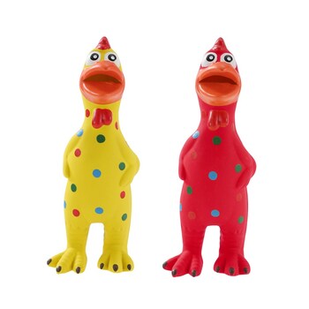 2PK Paws & Claws 24cm Squeaky Chicken Rubber Latex Pet/Dog Toy - Assorted