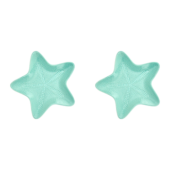 2PK Annabel Trends Ceramic Starfish Dish 22cm Large - Aqua