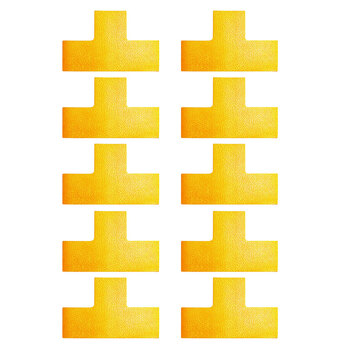 10PK Durable 15cm Floor Marking Shape T Symbol Sign - Yellow