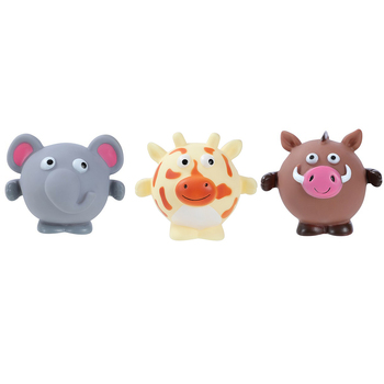 3PK Paws & Claws 11x9cm Vinyl Zoo Animals Squeaky Pet/Dog Toy - Assorted