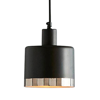 Zaffero 15cm Montreux Small Drum Pendant Light - Black/Nickel
