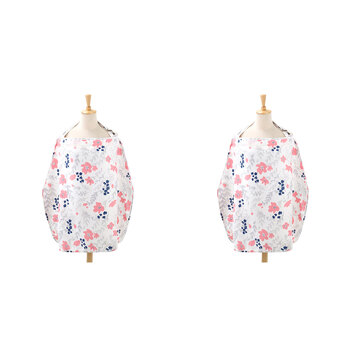 2PK The Peanutshell 92cm Cotton Nursing Feeding Cover Floral