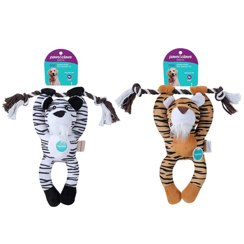 2PK Paws & Claws Jumbo Plush Zoo Animal Dog/Pet Toy Assorted 30x25cm