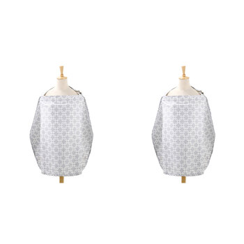 2PK The Peanutshell 92cm Cotton Nursing Feeding Cover Grey