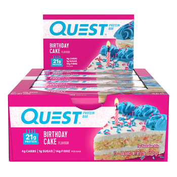 12pc Quest 60g Protein Bar - Birthday Cake