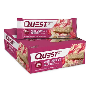 12pc Quest 60g Protein Bar - White Chocolate Raspberry