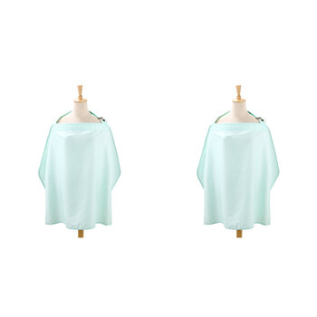 2PK The Peanutshell 92cm Cotton Nursing Cover Mint Dot
