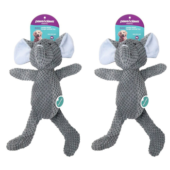 2PK Paws & Claws Plush Jungle Animal Pet/Dog Toy w/ Squeaker Assorted 35x22cm