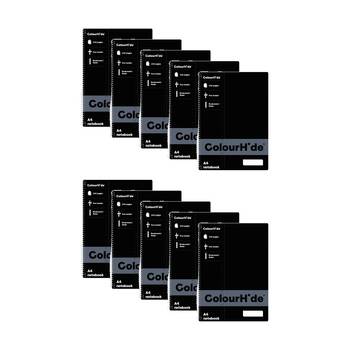 10PK Colourhide A4 Writing Notebook Spiral School Stationery 240 Pages Assorted