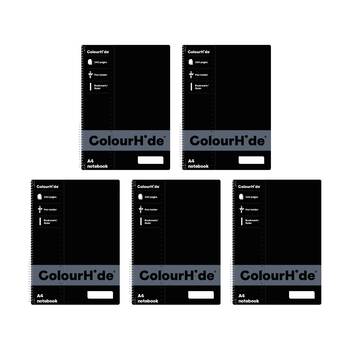 5PK Colourhide A4 Writing Notebook Spiral School Stationery 240 Pages Assorted