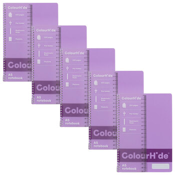 5pc Colourhide Notebook w/ Ruler A5 200-Pages Lavender