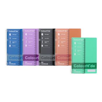 5pc Colourhide Notebook w/ Ruler A5 200-Pages Assorted
