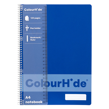 Colourhide PP Writing Notebook w/ Ruler A4 120-Pages Sky Blue