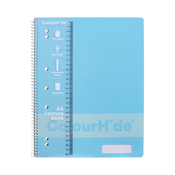 Colourhide Lecture Book w/ Ruler A4 140-Pages Sky Blue