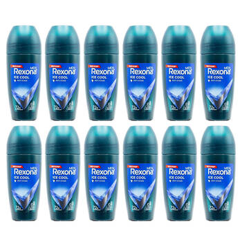 12PK Rexona Men Roll On Antiperspirant Deodorant Ice Cool 72H Protection 45ml