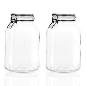 2PK Lemon & Lime Fido 3L/23.5cm Glass Clip Jar