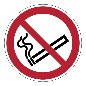 Durable Round Marking Sign Sigh Smoking Prohibited - Red