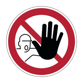 Durable 43cm Marking Sign Entry Prohibited Sticker - Red