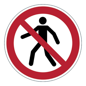 Durable 43cm Marking Sign Pedestrian Prohibited - Red