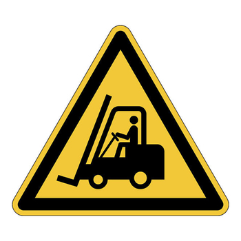 Durable 43cm Marking Sign Caution! Forklifts - Yellow