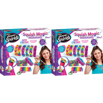 2PK Shimmer 'n Sparkle Kids/Children Squish Magic Bubble Rubber Bands 8y+
