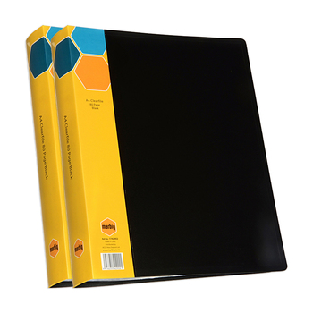 2PK Marbig 80-Page A4 Display Book w/ Insert Spine - Black