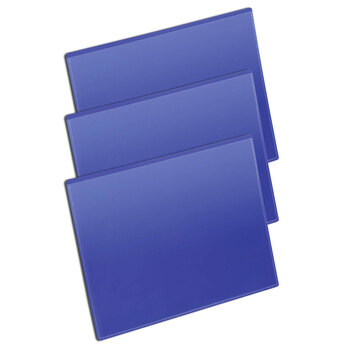 50PK Durable Magnetic A5 Document Pouch Landscape - Dark Blue