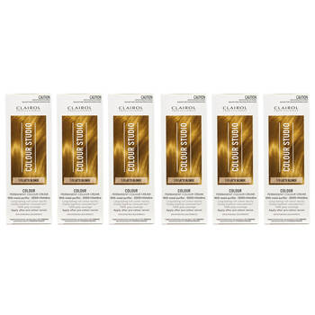 6PK Clairol Professional Permanent Hair Colour Cream 7/0 Latte Blonde Dye