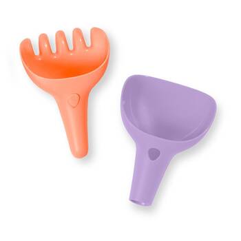 2pc Quut Beach Sand Rake And Digger Raki Childrens Toy Purple/Orange 10M+